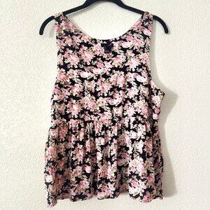 XXI Forever 21 Top Small Floral Peplum Summer Cami Boho